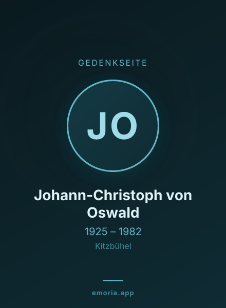 Gedenkportrait von Johann-Christoph von Oswald