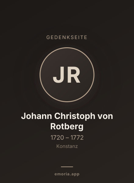 Gedenkportrait von Johann Christoph von Rotberg