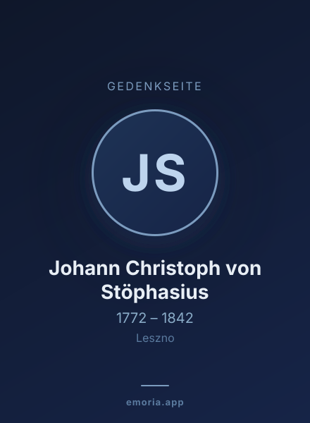 Gedenkportrait von Johann Christoph von Stöphasius