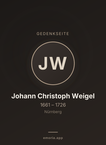 Gedenkportrait von Johann Christoph Weigel