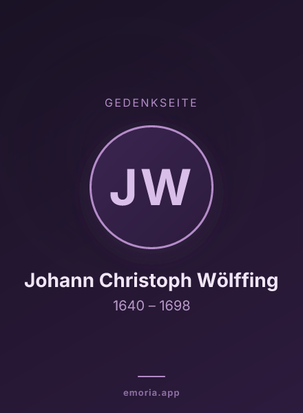 Gedenkportrait von Johann Christoph Wölffing