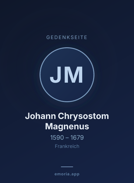 Gedenkportrait von Johann Chrysostom Magnenus