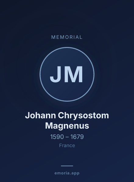 Memorial portrait of Johann Chrysostom Magnenus
