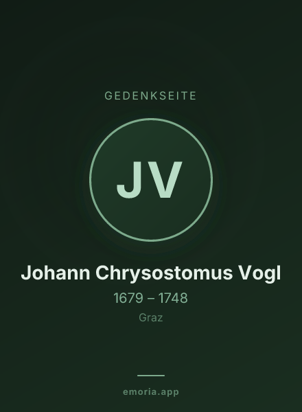 Gedenkportrait von Johann Chrysostomus Vogl