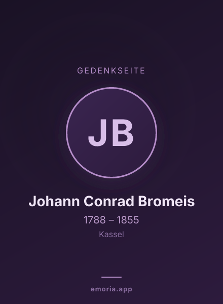 Gedenkportrait von Johann Conrad Bromeis