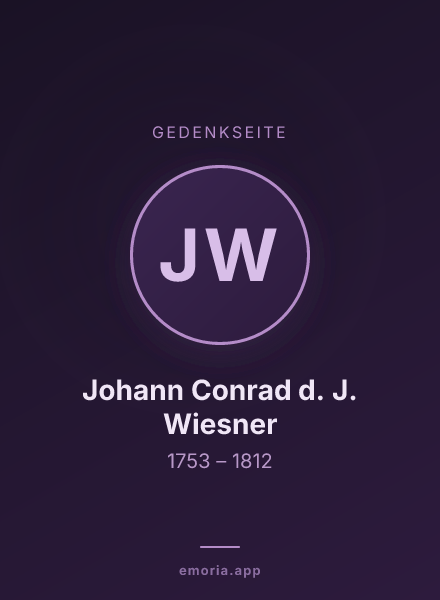 Gedenkportrait von Johann Conrad d. J. Wiesner