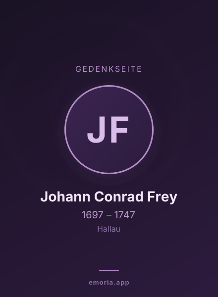 Gedenkportrait von Johann Conrad Frey