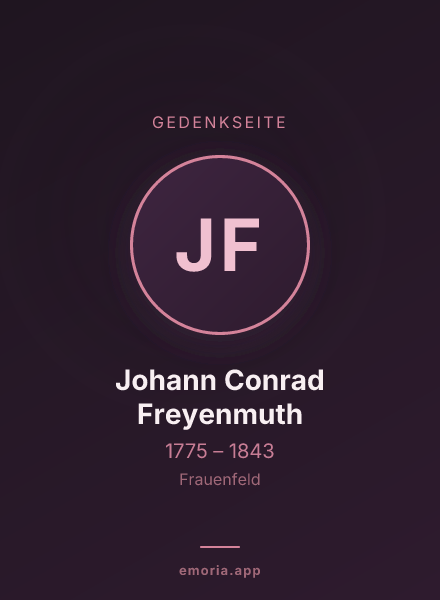 Gedenkportrait von Johann Conrad Freyenmuth