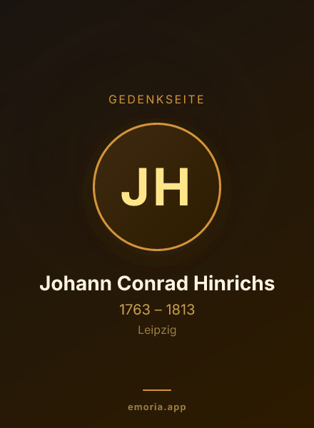Gedenkportrait von Johann Conrad Hinrichs