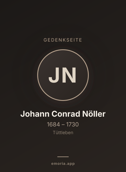 Gedenkportrait von Johann Conrad Nöller