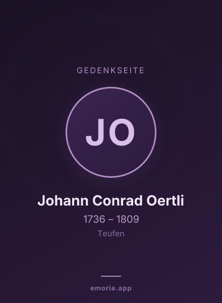 Gedenkportrait von Johann Conrad Oertli