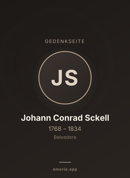 Gedenkportrait von Johann Conrad Sckell