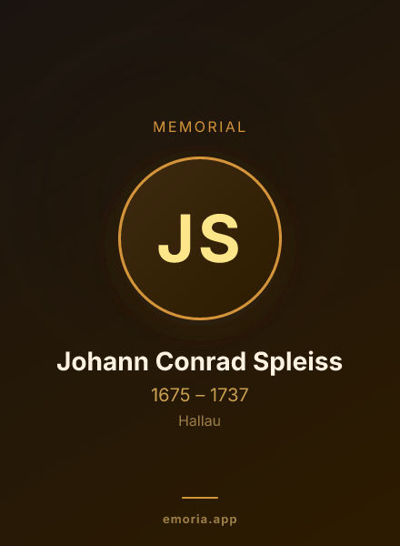 Memorial portrait of Johann Conrad Spleiss