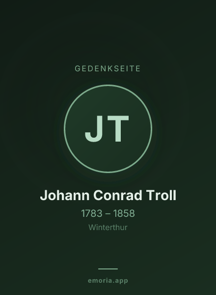 Gedenkportrait von Johann Conrad Troll