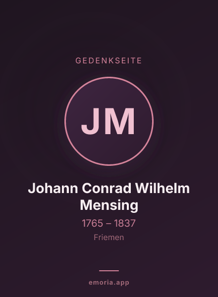 Gedenkportrait von Johann Conrad Wilhelm Mensing