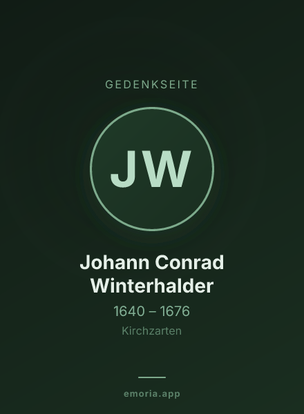 Gedenkportrait von Johann Conrad Winterhalder