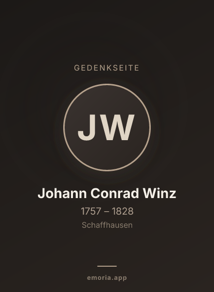 Gedenkportrait von Johann Conrad Winz