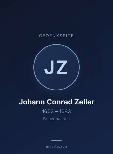 Gedenkportrait von Johann Conrad Zeller