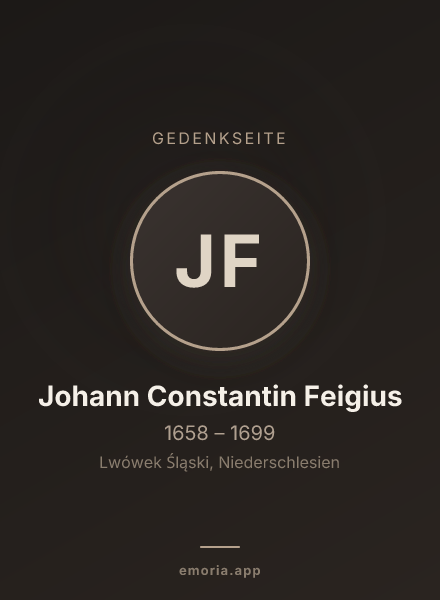 Gedenkportrait von Johann Constantin Feigius
