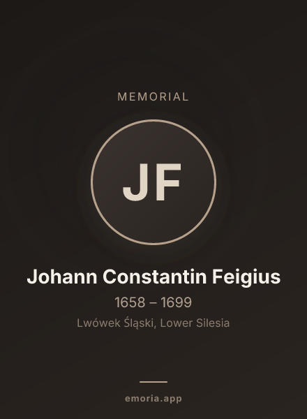 Memorial portrait of Johann Constantin Feigius