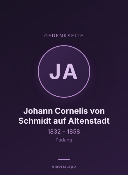 Gedenkportrait von Johann Cornelis von Schmidt auf Altenstadt