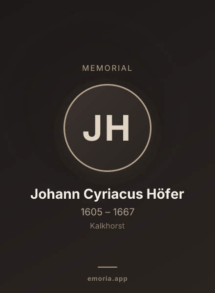 Memorial portrait of Johann Cyriacus Höfer