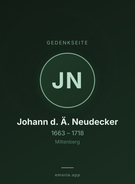 Gedenkportrait von Johann d. Ä. Neudecker