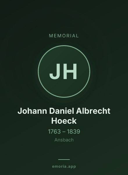 Memorial portrait of Johann Daniel Albrecht Hoeck