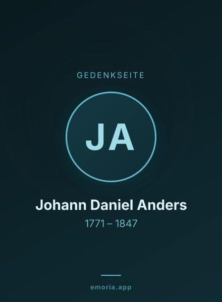 Gedenkportrait von Johann Daniel Anders