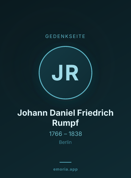 Gedenkportrait von Johann Daniel Friedrich Rumpf