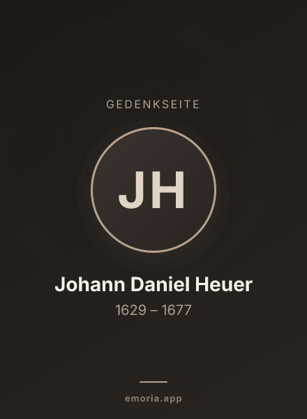 Gedenkportrait von Johann Daniel Heuer