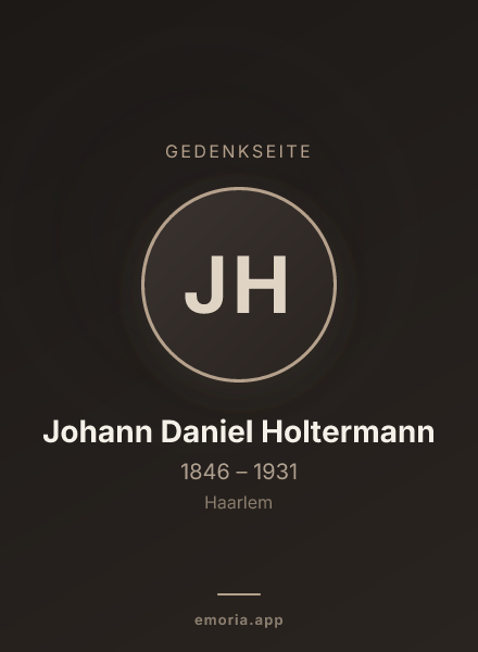 Gedenkportrait von Johann Daniel Holtermann