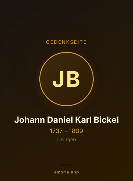 Gedenkportrait von Johann Daniel Karl Bickel