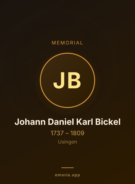 Memorial portrait of Johann Daniel Karl Bickel