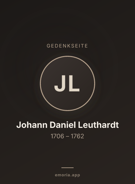 Gedenkportrait von Johann Daniel Leuthardt