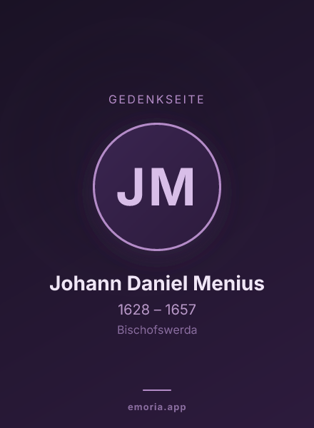 Gedenkportrait von Johann Daniel Menius
