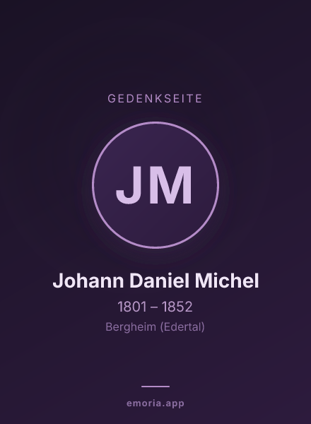 Gedenkportrait von Johann Daniel Michel