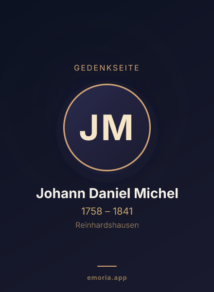 Gedenkportrait von Johann Daniel Michel