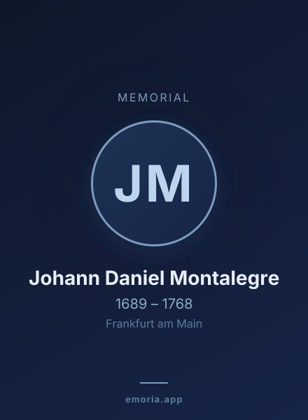 Memorial portrait of Johann Daniel Montalegre