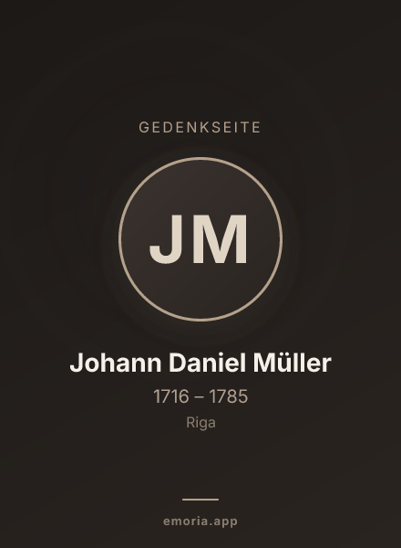 Gedenkportrait von Johann Daniel Müller