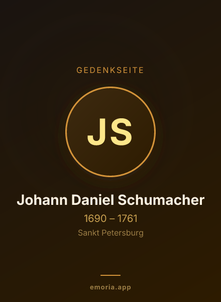 Gedenkportrait von Johann Daniel Schumacher