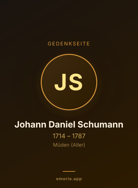 Gedenkportrait von Johann Daniel Schumann
