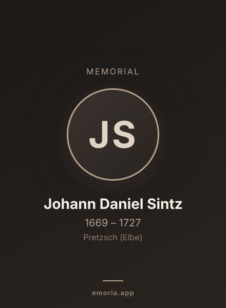 Memorial portrait of Johann Daniel Sintz