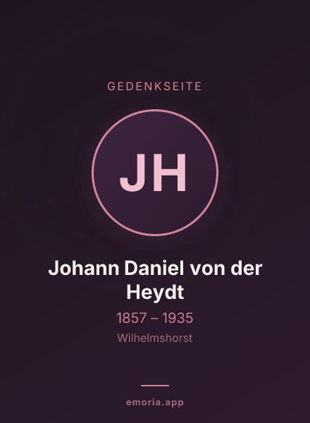Gedenkportrait von Johann Daniel von der Heydt