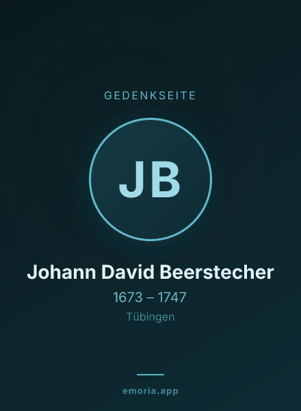 Gedenkportrait von Johann David Beerstecher