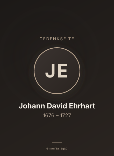Gedenkportrait von Johann David Ehrhart