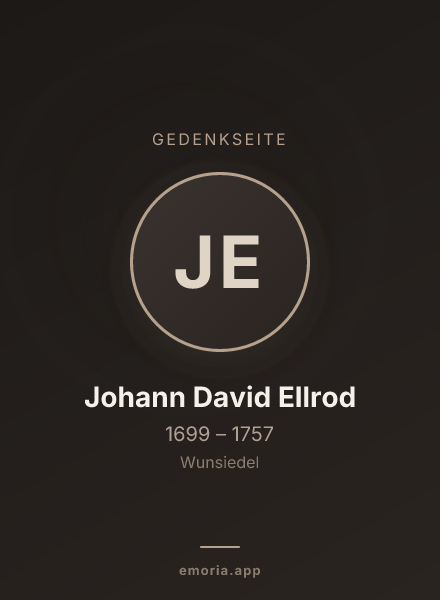 Gedenkportrait von Johann David Ellrod
