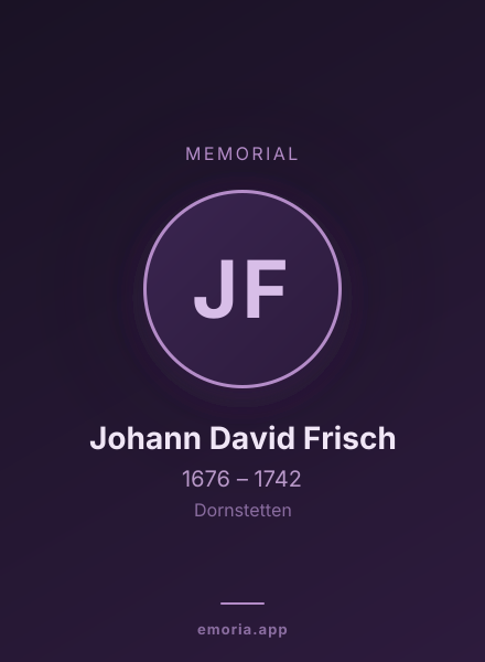 Memorial portrait of Johann David Frisch