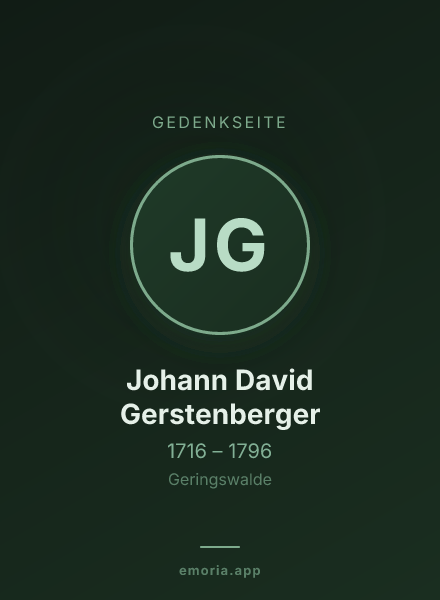 Gedenkportrait von Johann David Gerstenberger