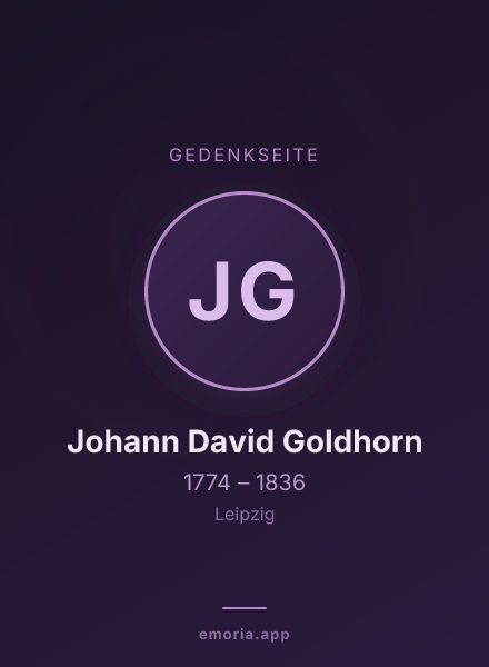 Gedenkportrait von Johann David Goldhorn